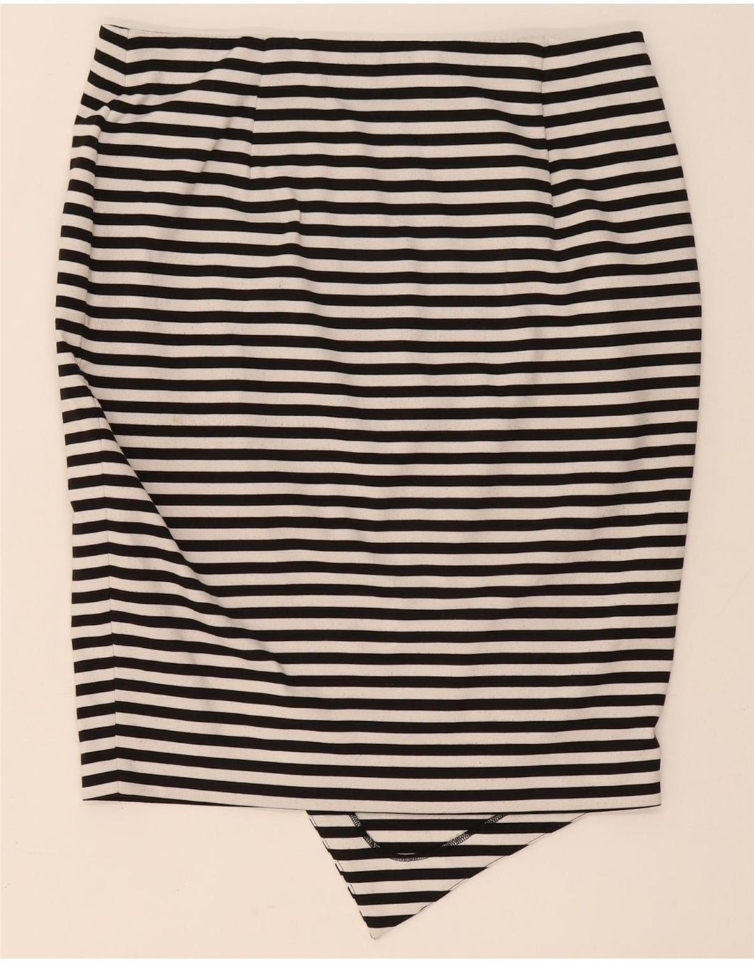 Marks & Spencer Dame Asymmetrisk Nederdel UK 14 Large W34 Sort Stribet