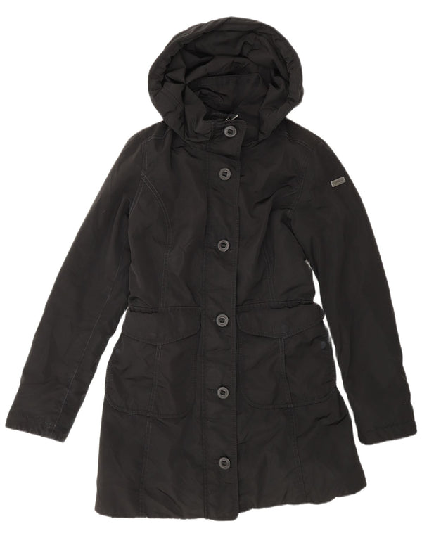 Napapijri Dame Hætte Loose Fit Polstret Frakke UK 6 XS Sort Polyester