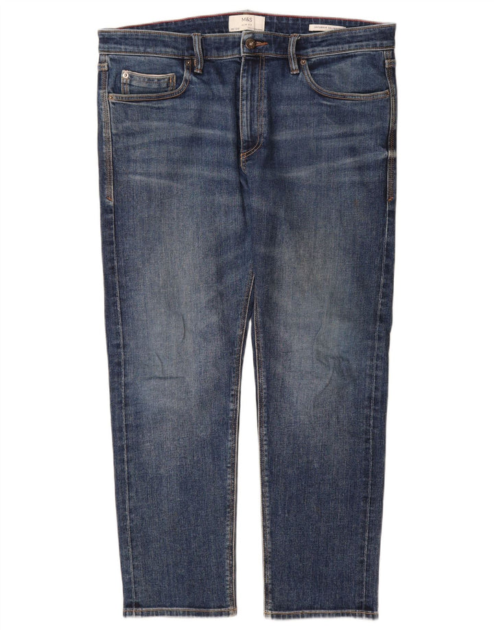 Marks & Spencer Herre Slim Jeans W36 L29 Blå Bomuld