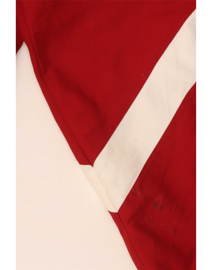 Vintage herre abstrakt mønster træningsdragt topjakke stor rød polyester