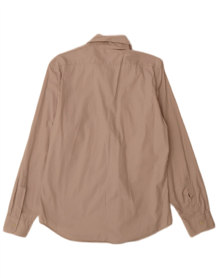 Benetton Herre Military Military Shirt Medium Beige Bomuld
