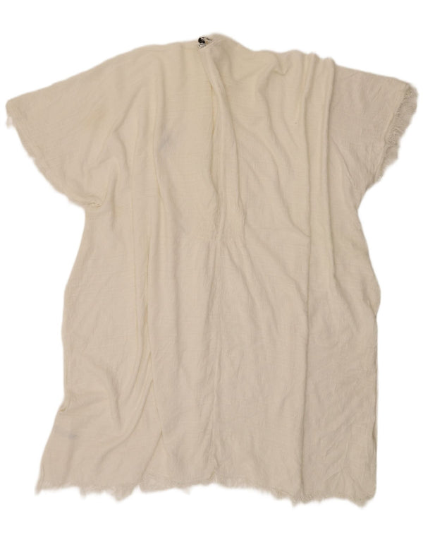 Zara Dame Longline Kortærmet Oversized Cardigan Top UK 14 Medium White