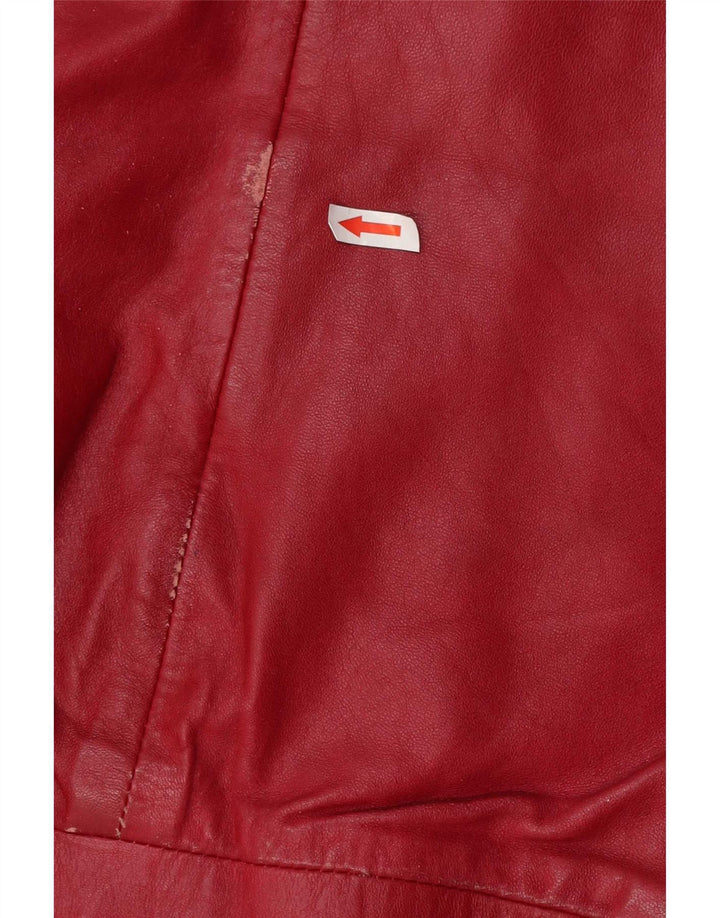 Vintage læder bombeflyjakke til kvinder IT 46 Large Red