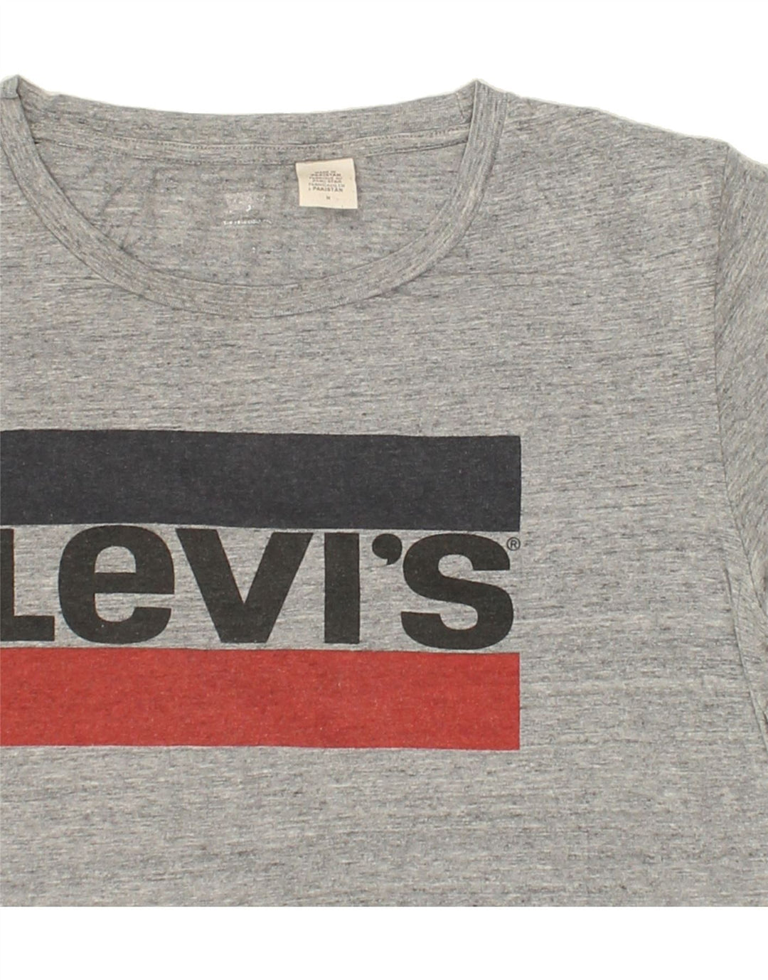LEVI'S Womens Graphic T-Shirt Top UK 14 Medium Grey | Vintage Levi's | Thrift | Second-Hand Levi's | Used Clothing | Messina Hembry 