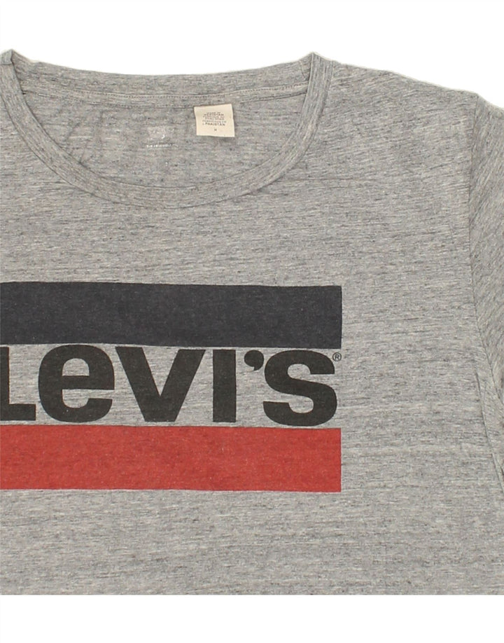 LEVI'S Womens Graphic T-Shirt Top UK 14 Medium Grey | Vintage Levi's | Thrift | Second-Hand Levi's | Used Clothing | Messina Hembry 