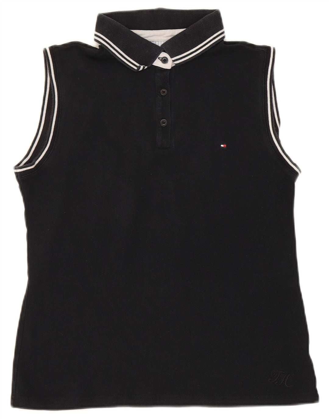 Tommy Hilfiger Dame ærmeløs poloshirt EU 40 Medium Sort