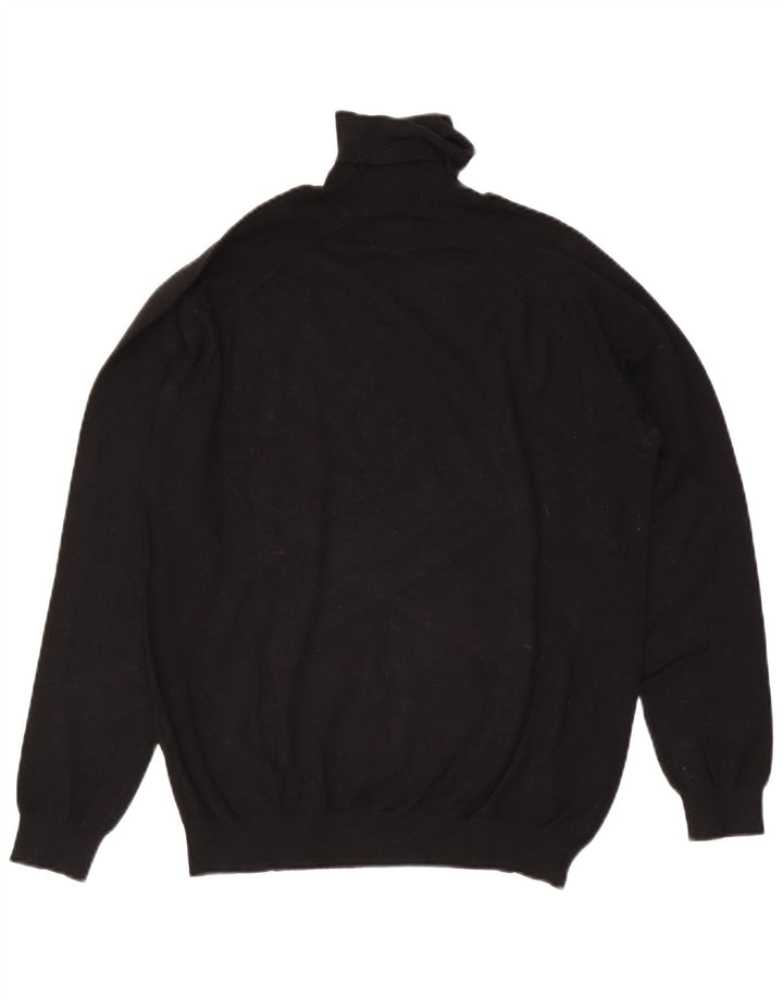 Zara Herre Rullehalstrøje Sweater Stor Sort Viscose