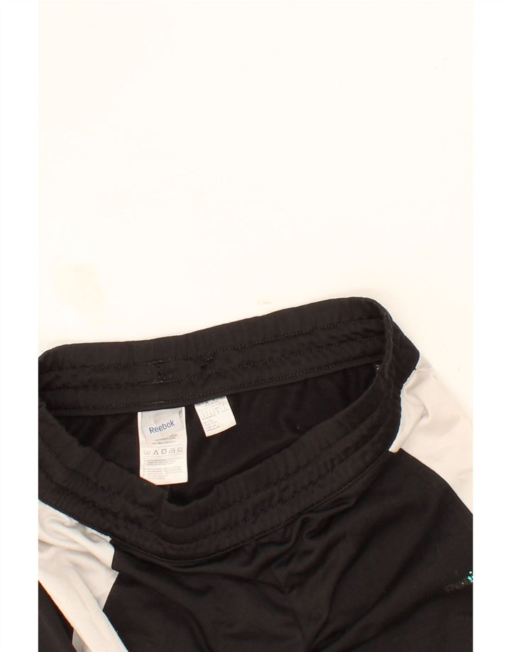 REEBOK Womens Leggings UK 8/10 Small  Black Colourblock Polyester Vintage Reebok and Second-Hand Reebok from Messina Hembry 