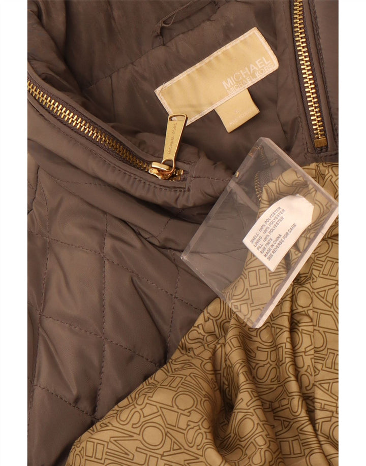 Michael Kors Quiltet jakke til kvinder UK 18 XL Brun Polyester
