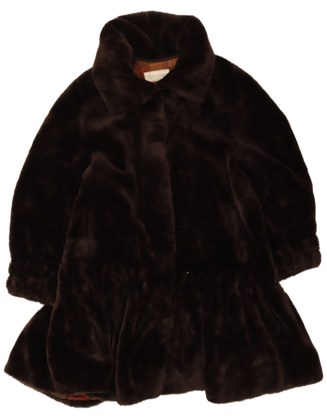 Arianna Dame imiteret Pels Overfrakke UK 18 XL Brun Polyester