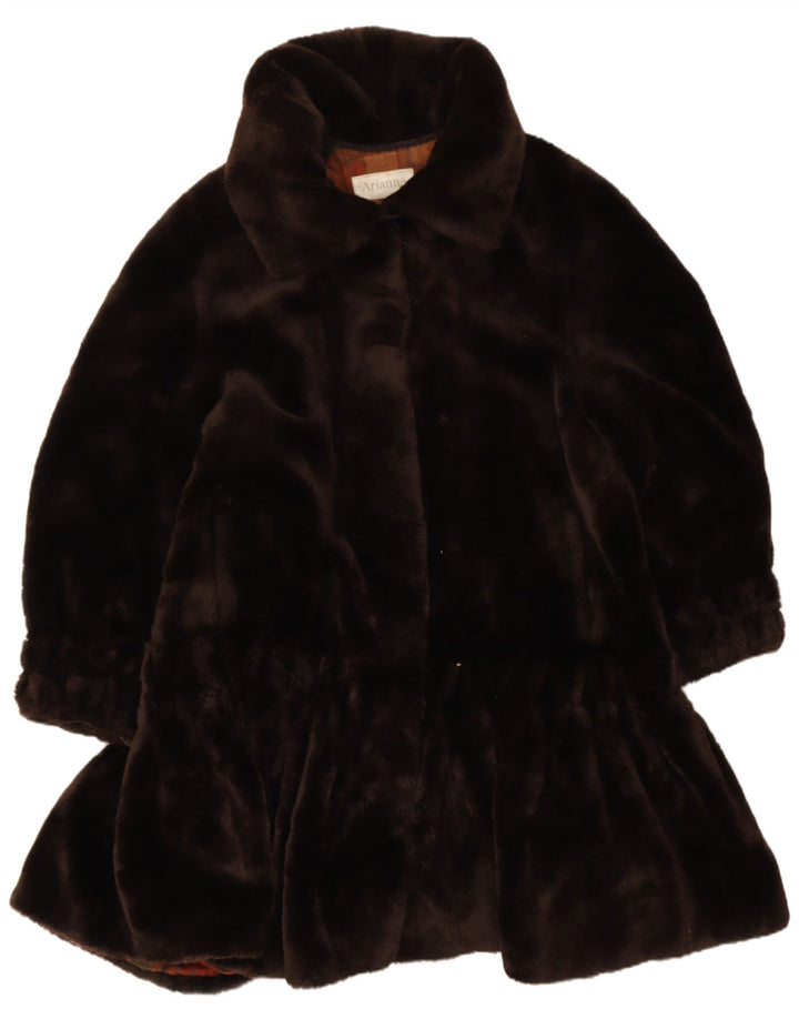 Arianna Dame imiteret Pels Overfrakke UK 18 XL Brun Polyester