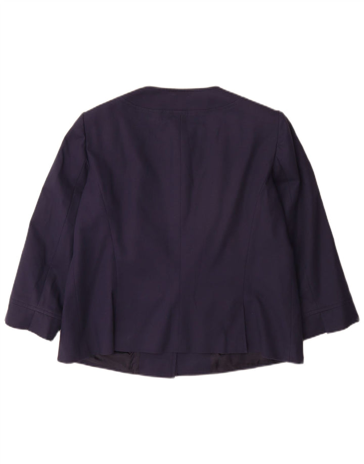 Luisa Spagnoli Dame 3-knaps 3/4-ærmet blazerjakke IT 48 XL Marineblå