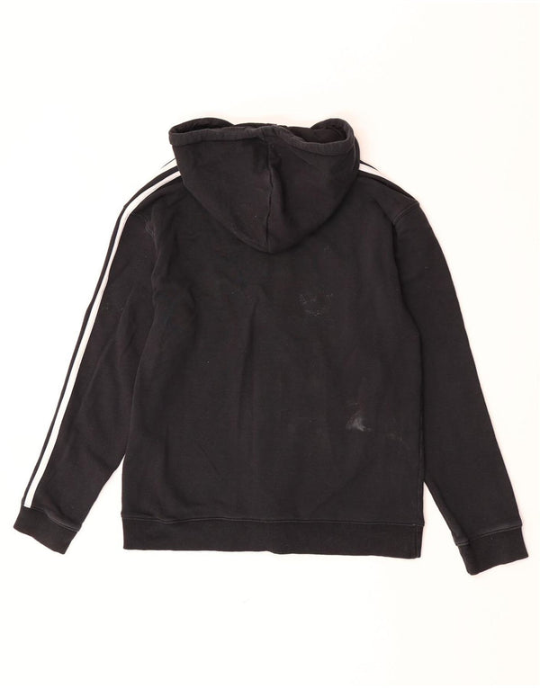 Adidas hættetrøje med lynlås til kvinder UK 12/14 Medium Sort bomuld
