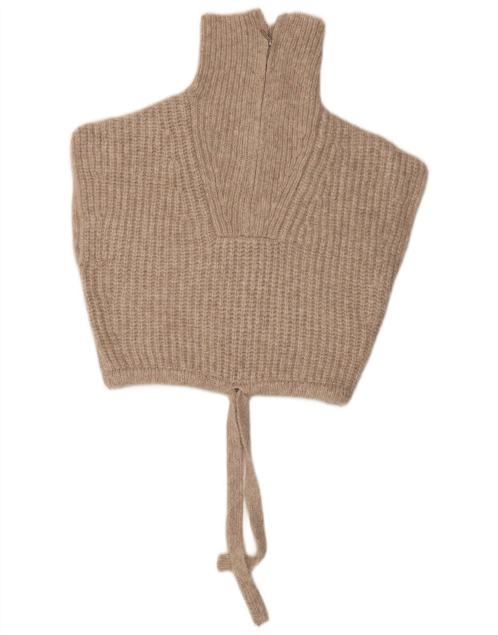 Zara Womens Crop Vest Tank Top UK 14 Medium Beige Polyamid