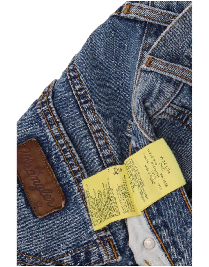 Wrangler Herre Ohio Straight Jeans W34 L34 Blå Bomuld