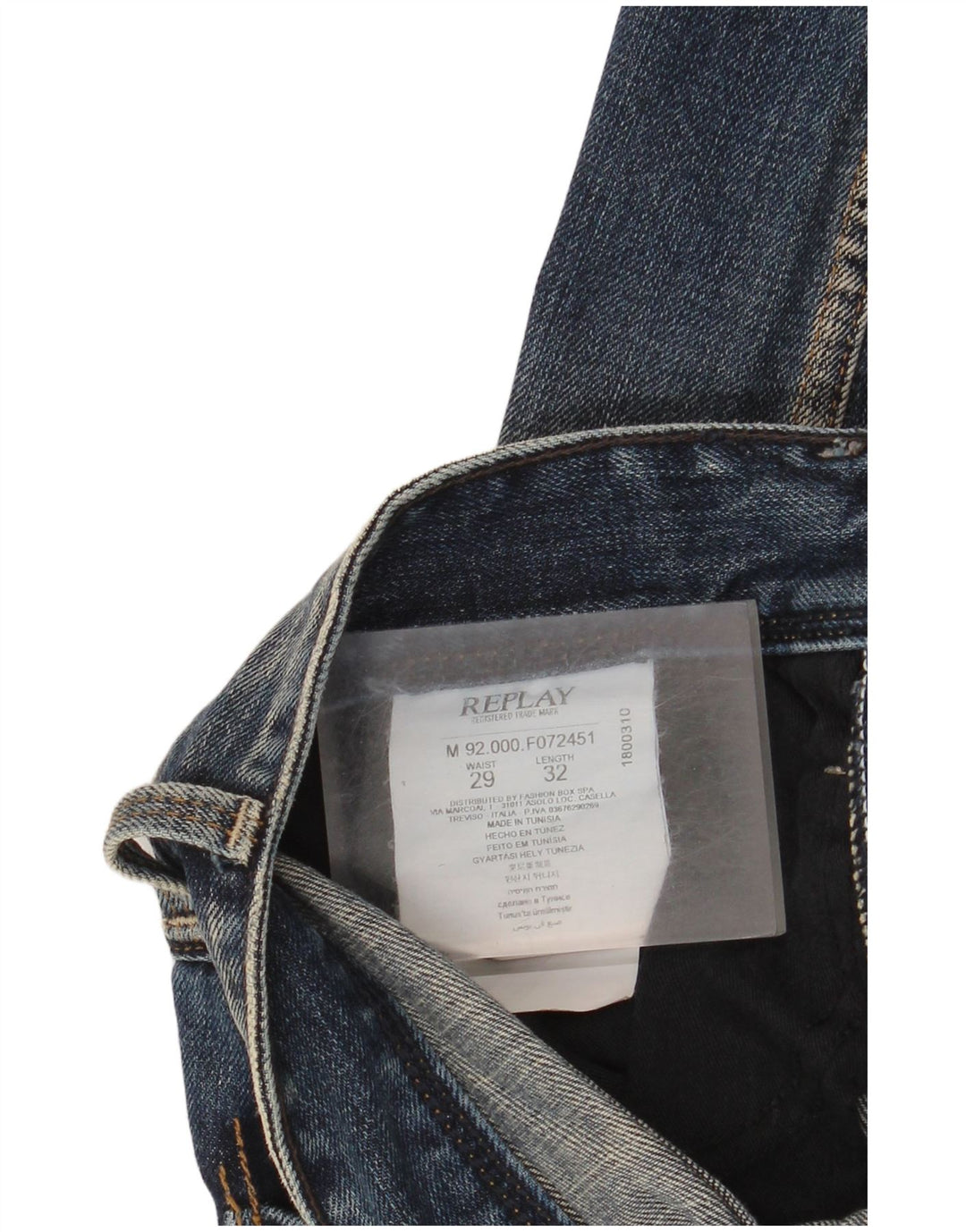 Replay Dame Distressed Slim Jeans W29 L32 Marineblå Bomuld