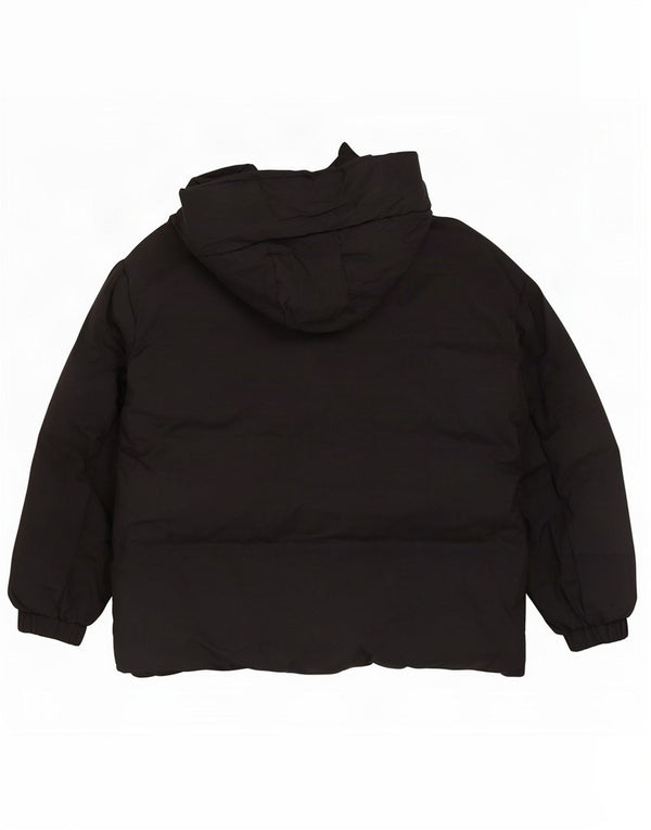 Zara Dame Hætte Oversized Polstret Jakke UK 18 XL Sort