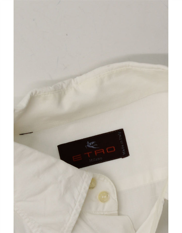 ETRO Mens Milano Shirt Large White Cotton