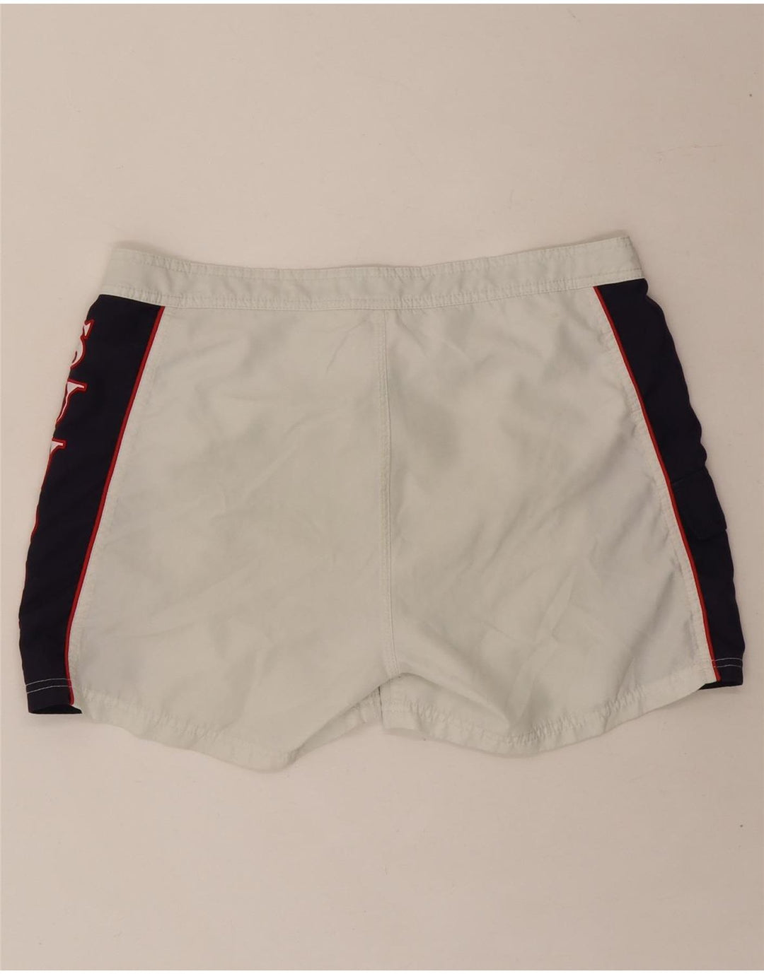 SUNDEK Mens Graphic Swimming Shorts Large  Off White Colourblock Polyester Vintage Sundek and Second-Hand Sundek from Messina Hembry 