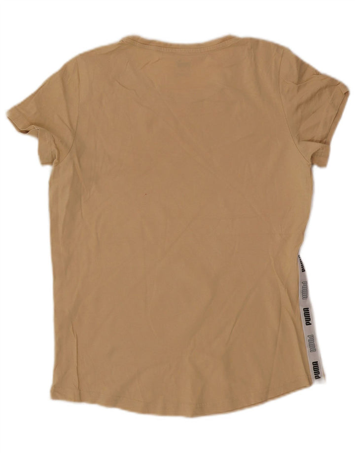 Puma Grafisk T-Shirt Top UK 12 Medium Beige Colourblock