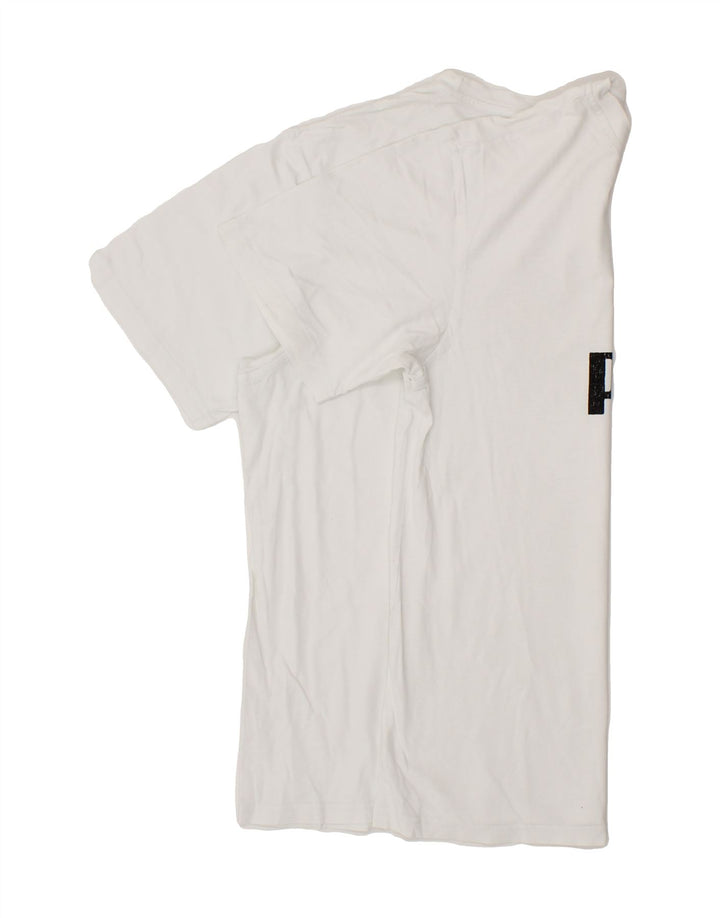 PUMA Mens Graphic T-Shirt Top Large White Vintage Puma and Second-Hand Puma from Messina Hembry 
