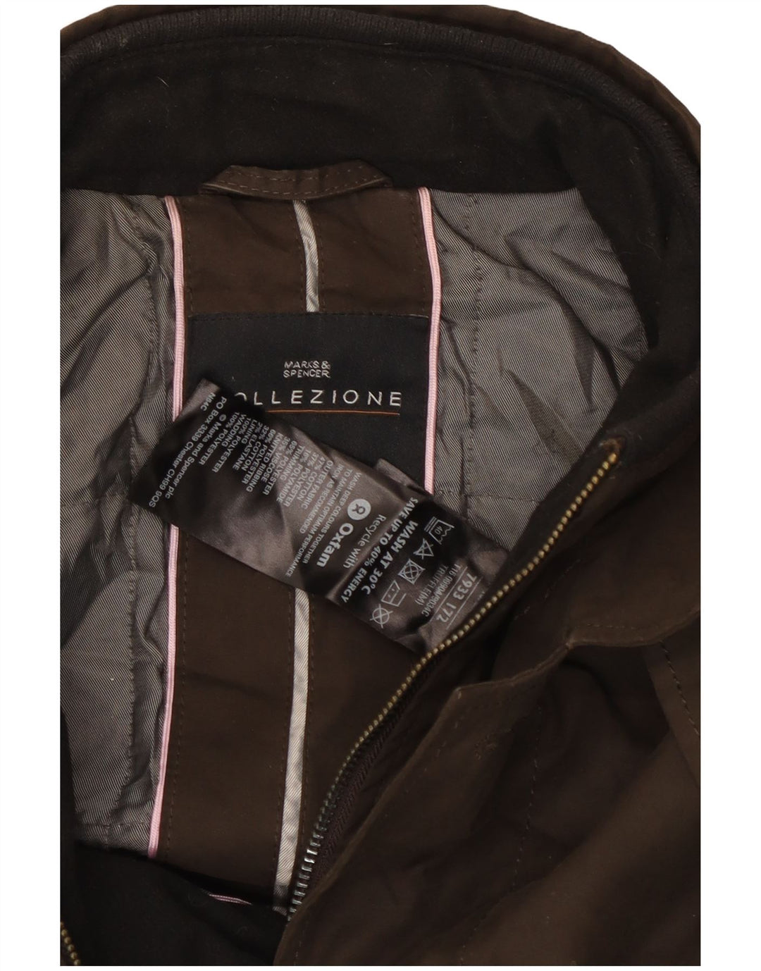 Marks & Spencer Herre Windbreaker Jacket UK 38 Medium Brown Bomuld