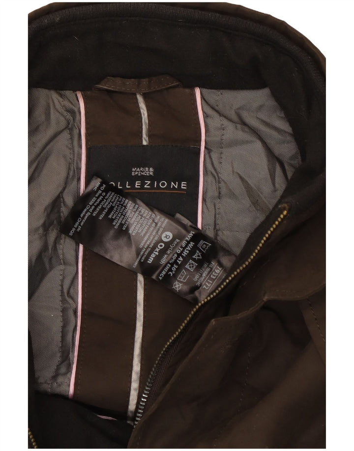 Marks & Spencer Herre Windbreaker Jacket UK 38 Medium Brown Bomuld