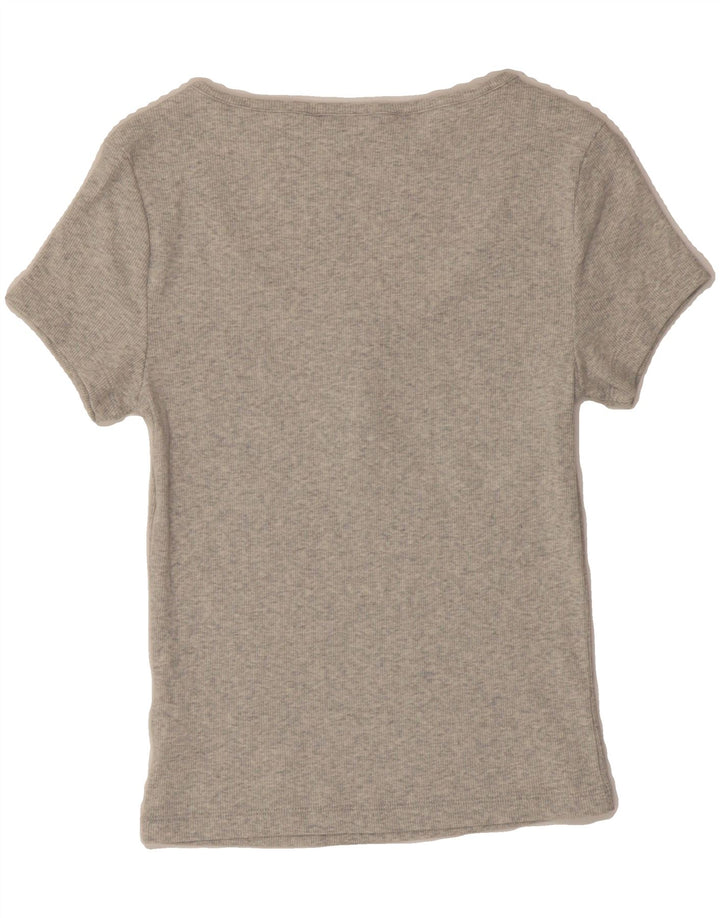TOMMY HILFIGER Womens T-Shirt Top UK 12 Medium Grey Cotton Vintage Tommy Hilfiger and Second-Hand Tommy Hilfiger from Messina Hembry 