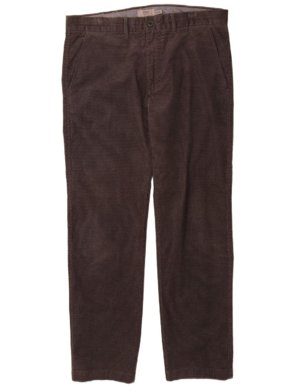 Marks & Spencer Straight Chino-bukser til mænd W34 L31 Brun bomuld