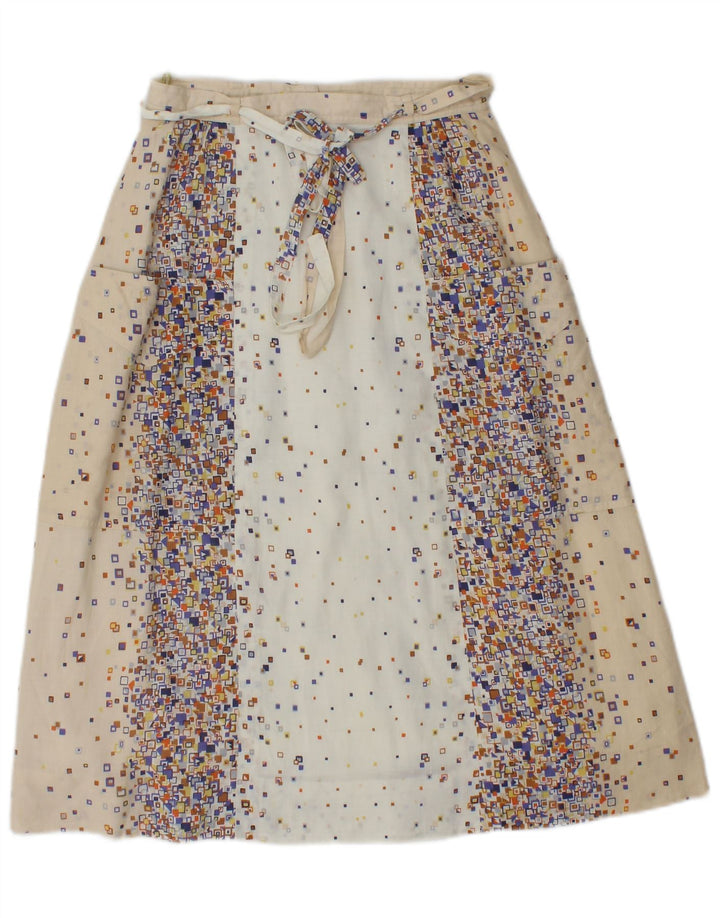 PANCALDI & B Dame 2-delt nederdel Sæt UK 4 XS W24 Beige Geometrisk Bomuld