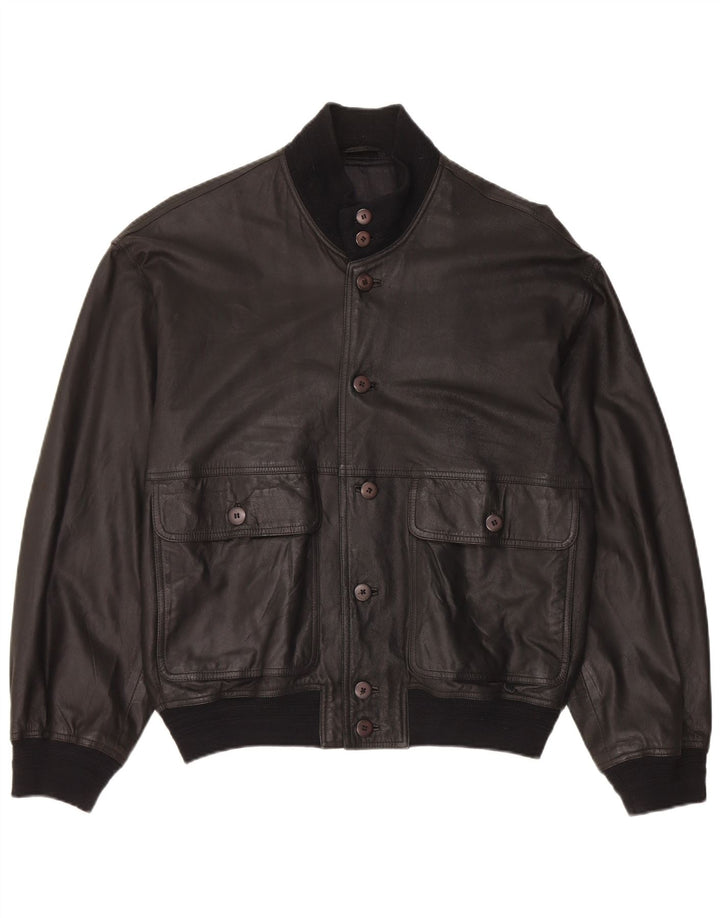 Vintage herre læderjakke IT 50 Medium Sort