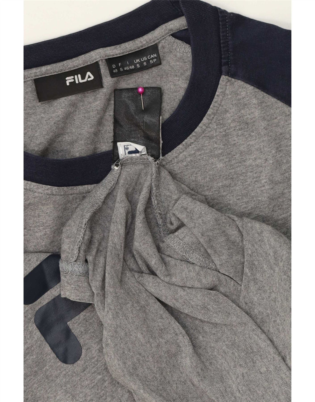 Fila Herre Grafisk Top Langærmet Lille Grå Colourblock Bomuld