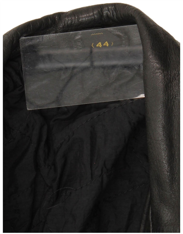 Vintage Herre Læder Biker Jacket IT 44 XS Sort