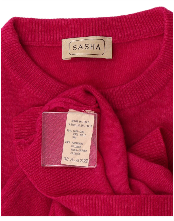 SASHA Dame sweater med rund hals DK 14 Stor Pink Uld