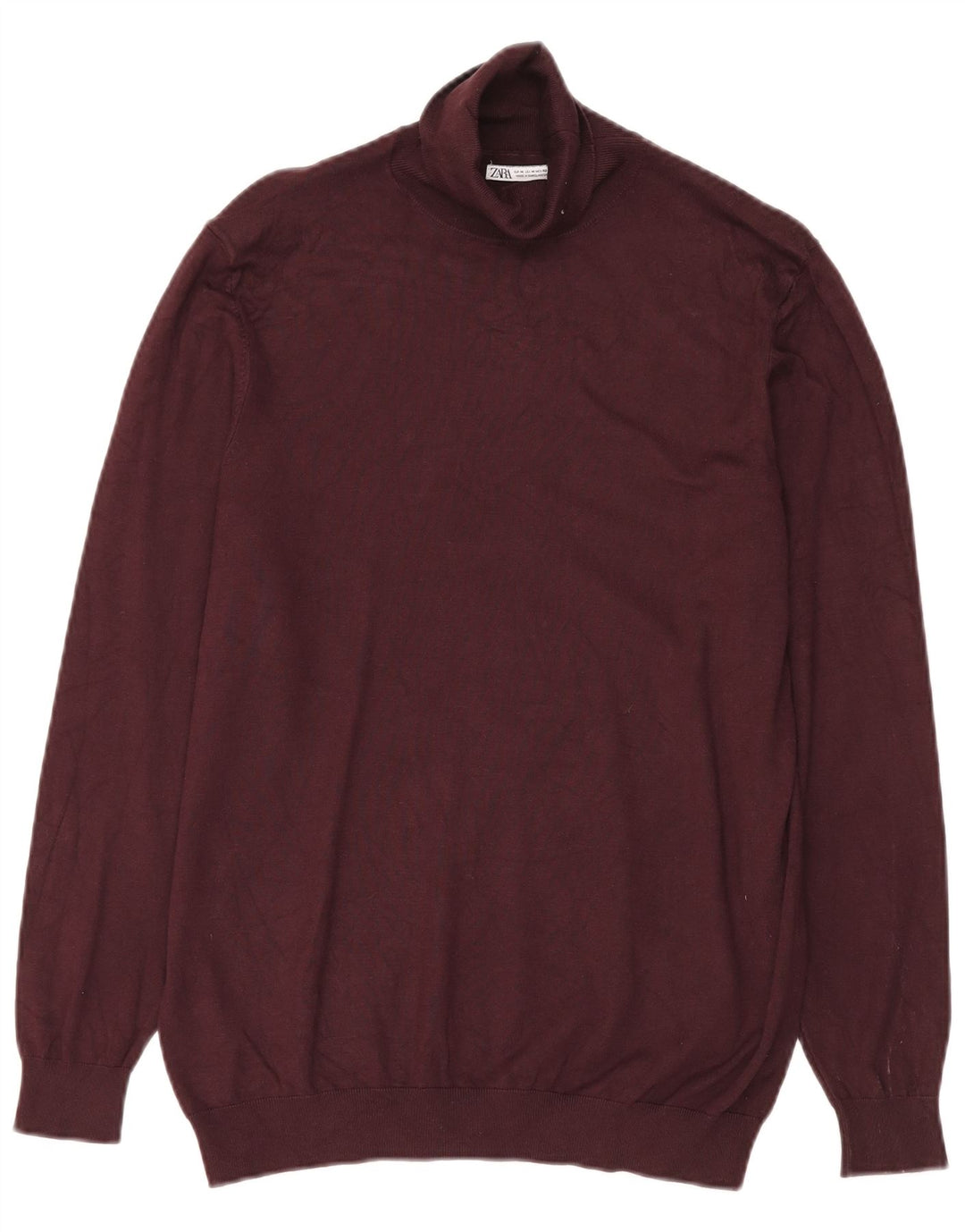 Zara Herre rullehals sweater Medium Burgundy Viscose