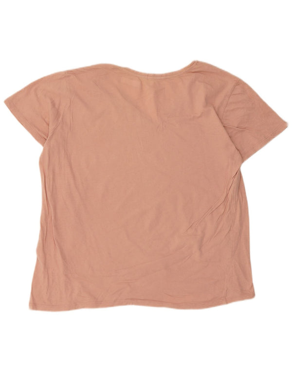 Avirex Grafisk T-shirt top til kvinder UK 20 2XL Pink Bomuld
