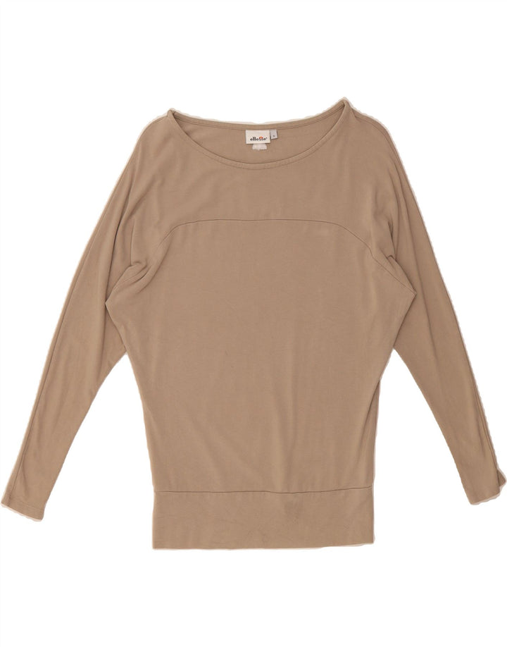 ELLESSE Womens Top Long Sleeve UK 10 Small Grey Viscose Vintage Ellesse and Second-Hand Ellesse from Messina Hembry 