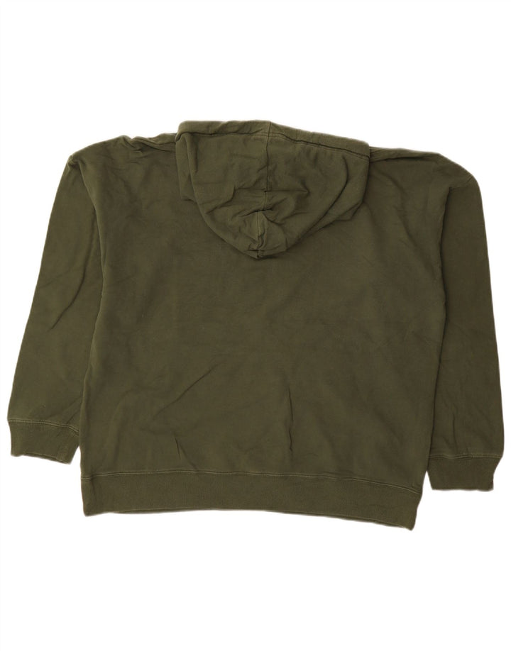 CALVIN KLEIN Dame Oversized grafisk hættetrøje trøje UK 16 Large Khaki