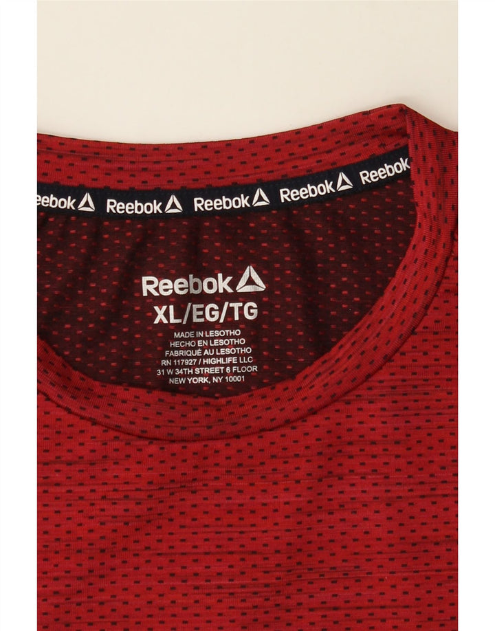 REEBOK Mens T-Shirt Top XL Red Flecked Vintage Reebok and Second-Hand Reebok from Messina Hembry 
