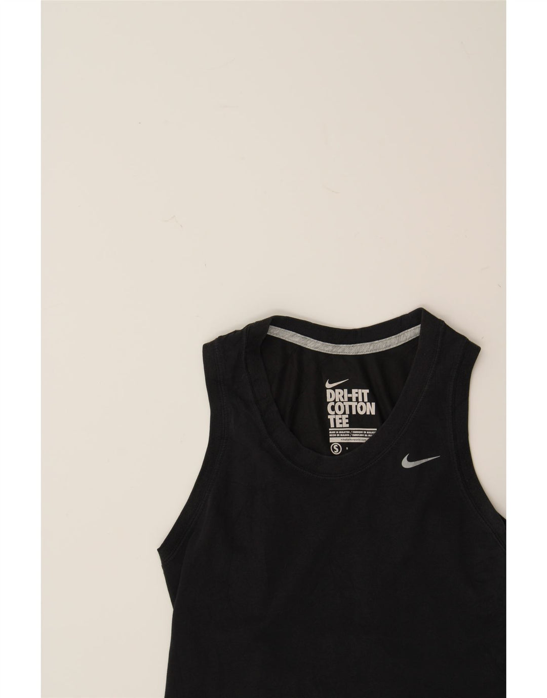NIKE Womens Dri Fit Vest Top UK 8 Small Black Cotton Vintage Nike and Second-Hand Nike from Messina Hembry 
