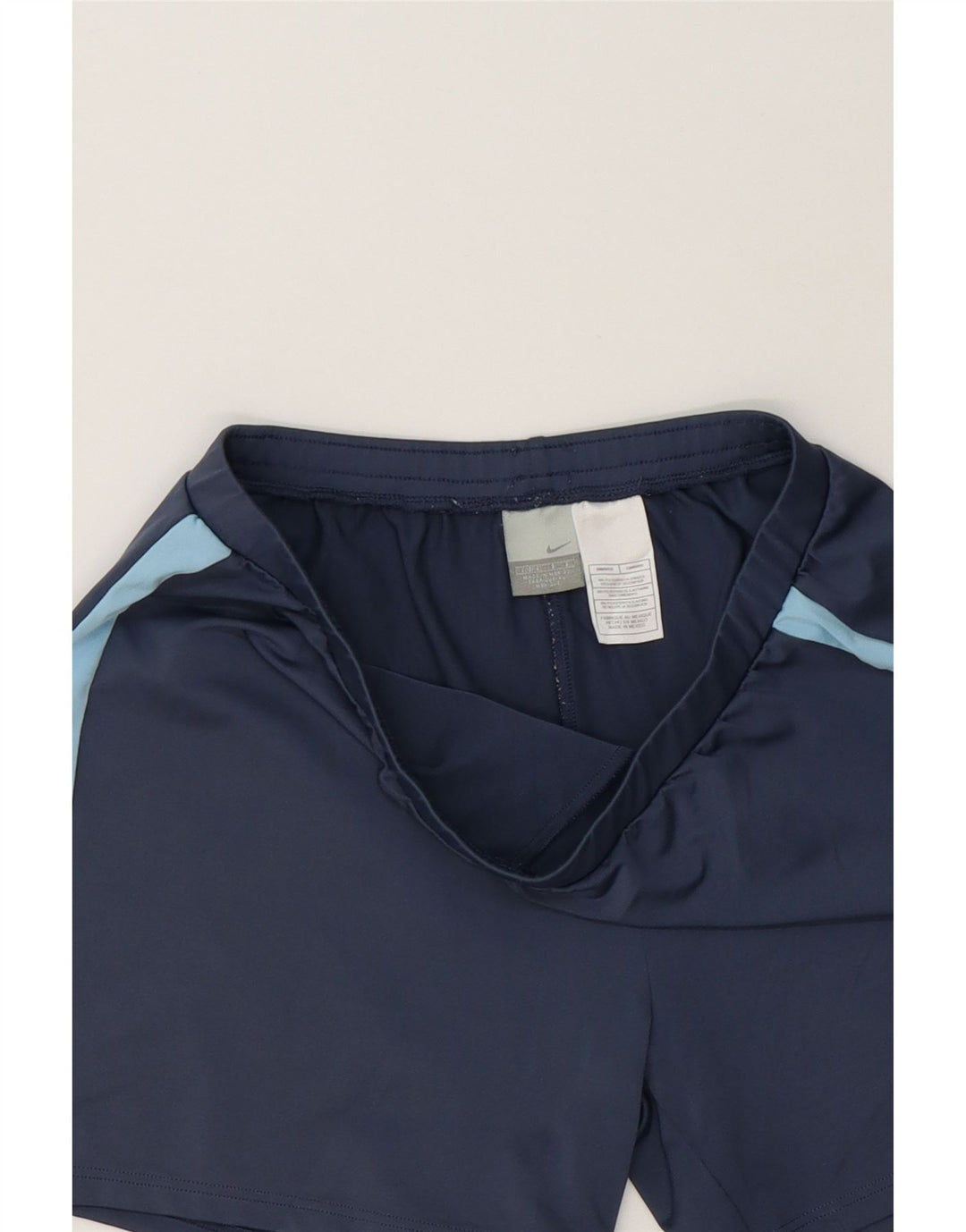 NIKE Womens Sport Shorts US 12/14 Large  Navy Blue Colourblock Polyester Vintage Nike and Second-Hand Nike from Messina Hembry 