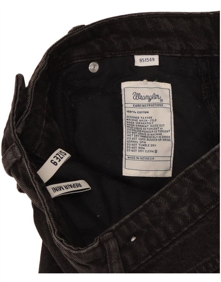 Wrangler Dame Mini Denim Nederdel US 9 Medium W27 Sort Bomuld