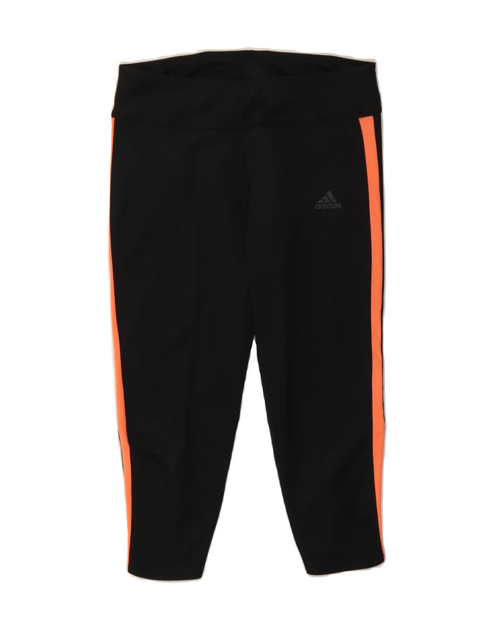 ADIDAS Womens Climacool Capri Leggings UK 8/10  Small Black Striped Vintage Adidas and Second-Hand Adidas from Messina Hembry 