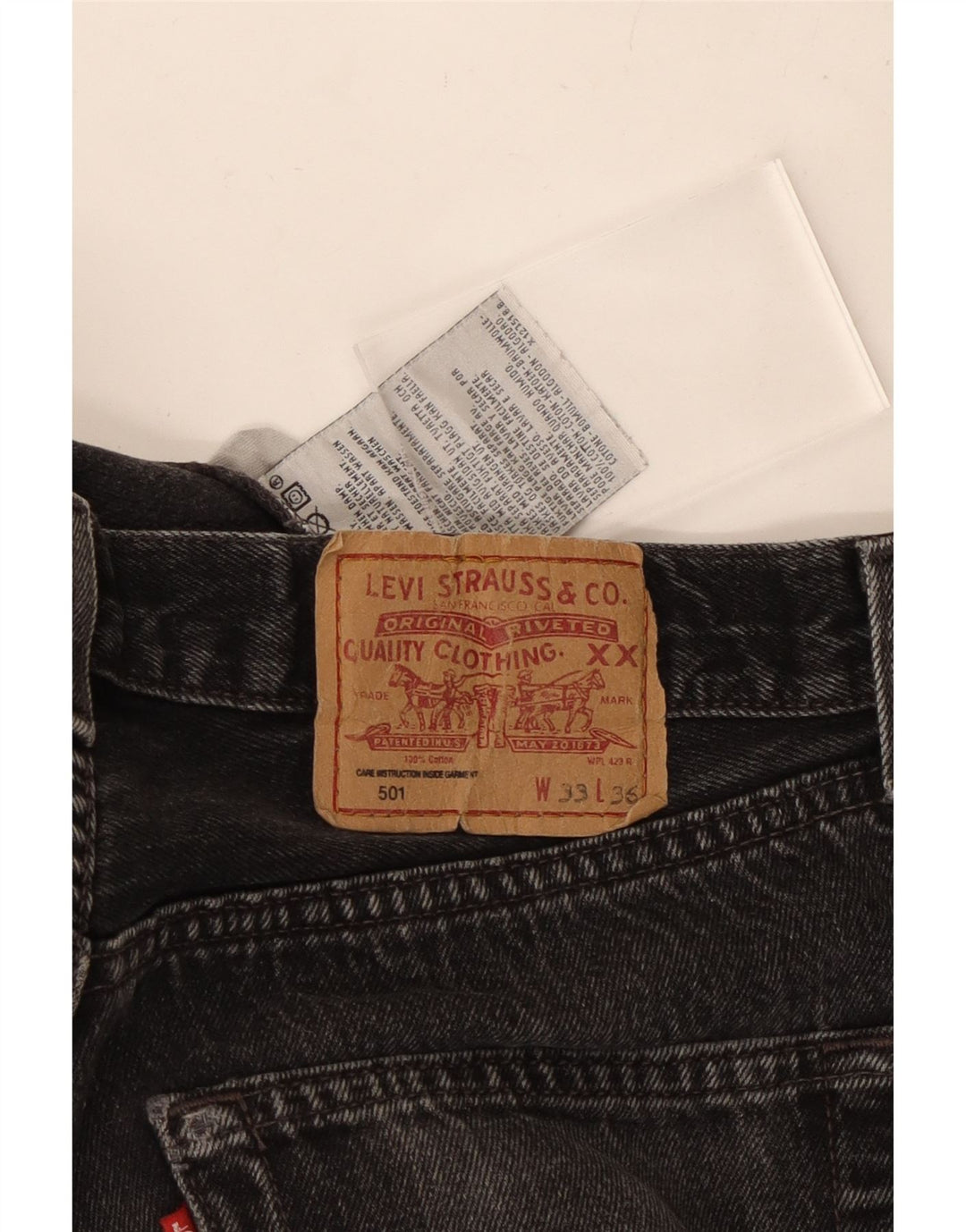 LEVI'S Herre 501 Straight Jeans W33 L31 Grå Bomuld