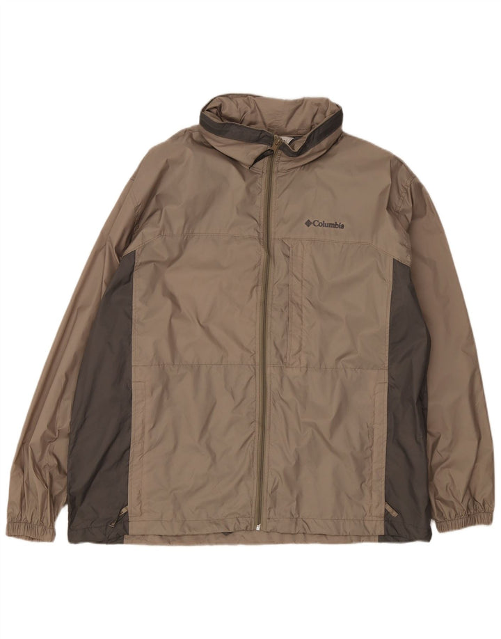 Columbia Regnjakke til mænd UK 42 XL Grå Colourblock Nylon