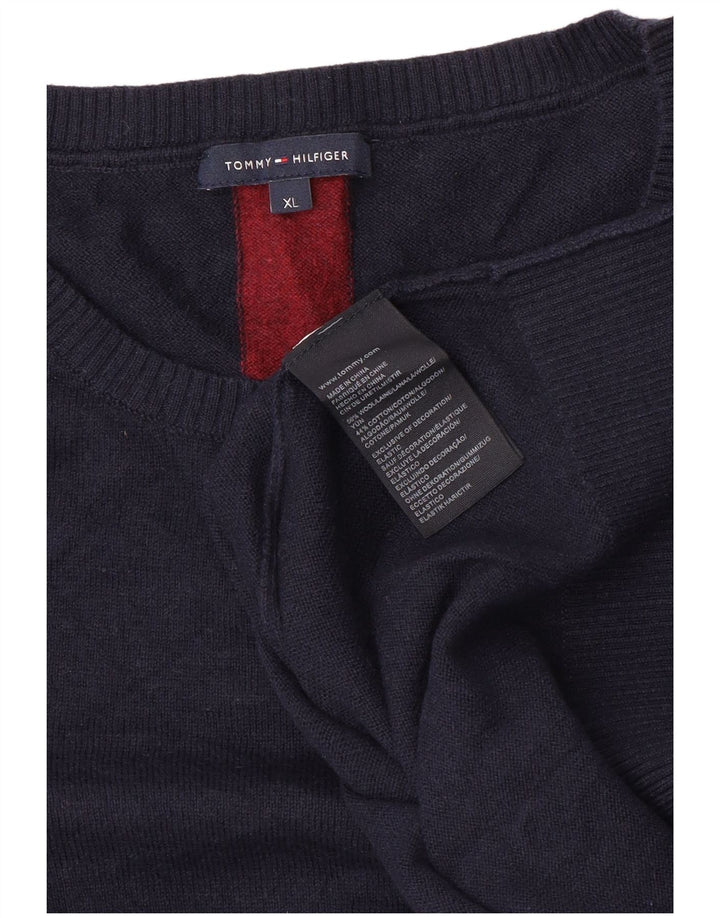 Tommy Hilfiger dame sweater med rund hals DK 18 XL marineblå uld