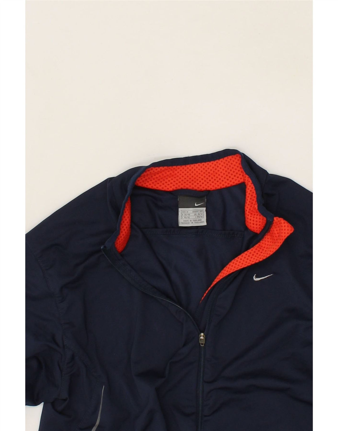 NIKE Womens Tracksuit Top Jacket UK 10/12 Medium Navy Blue Colourblock Vintage Nike and Second-Hand Nike from Messina Hembry 
