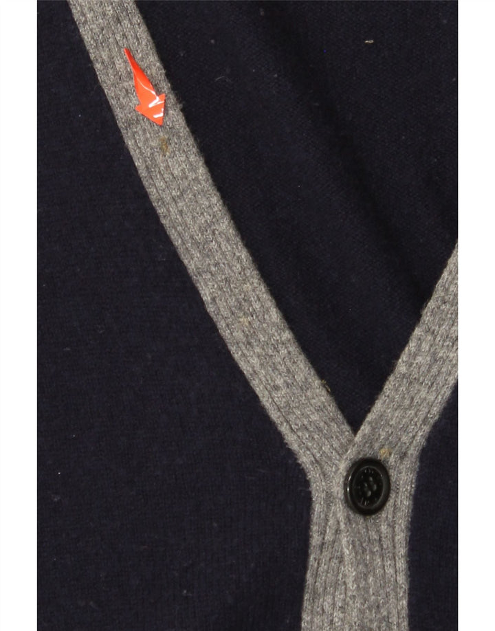 HENRY COTTONS Cardigan sweater til mænd XL Marineblå Colourblock