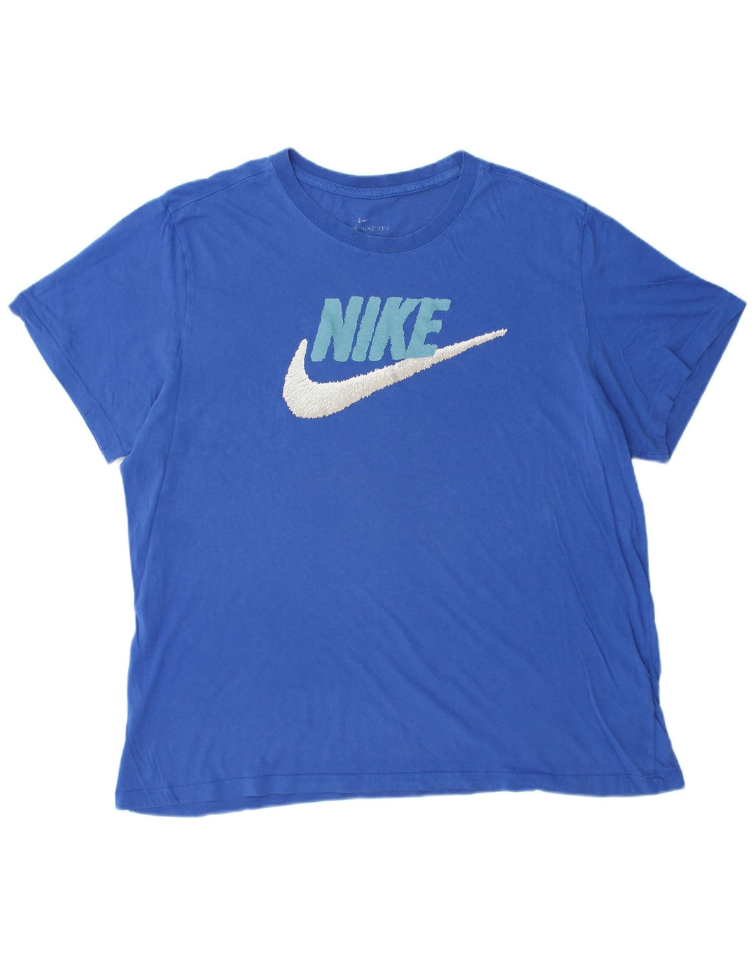 NIKE Grafisk T-shirt top til mænd XL Blå bomuld