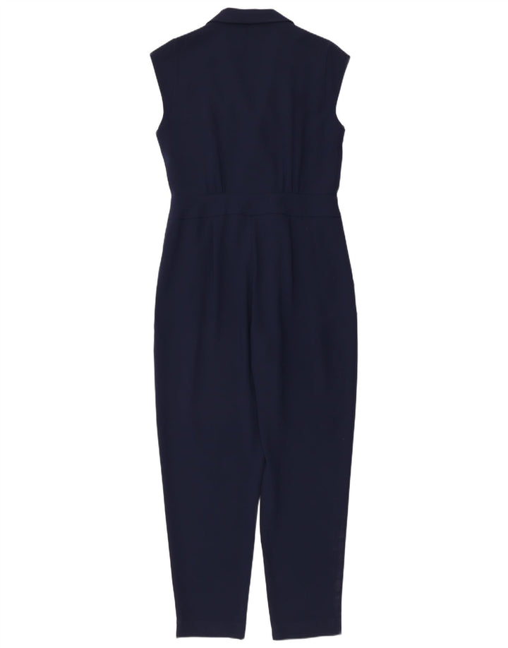 KAREN MILLEN Dame ærmeløs Jumpsuit UK 14 Large Navy Blue Polyester